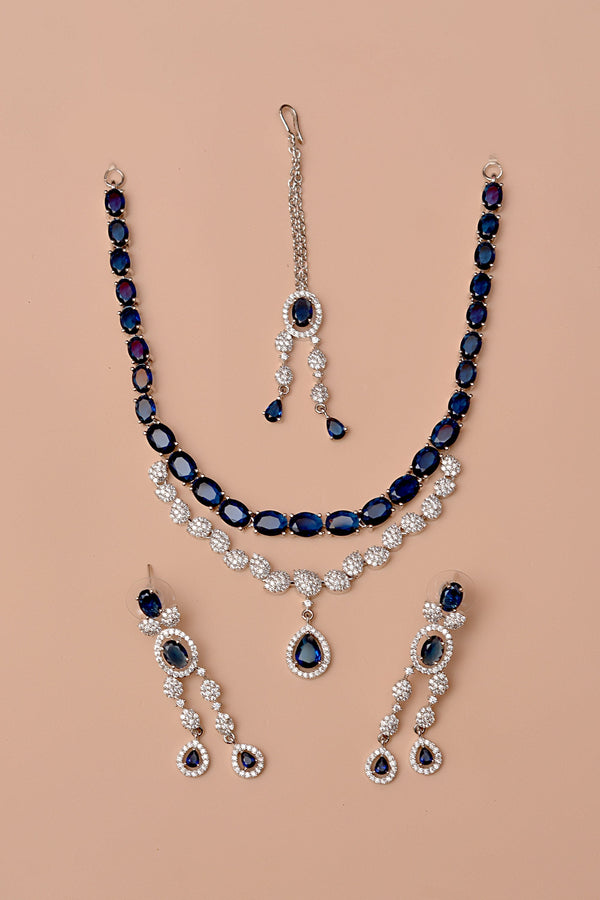 Anzay Jewellery - Party Wear Blue Party Set