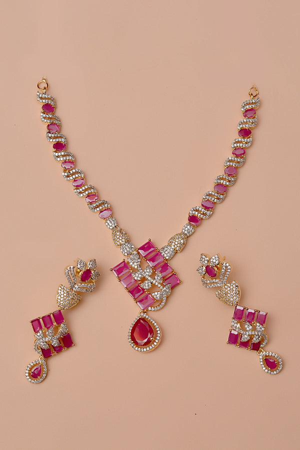 Anzay Jewellery - Party Wear Red Party Set