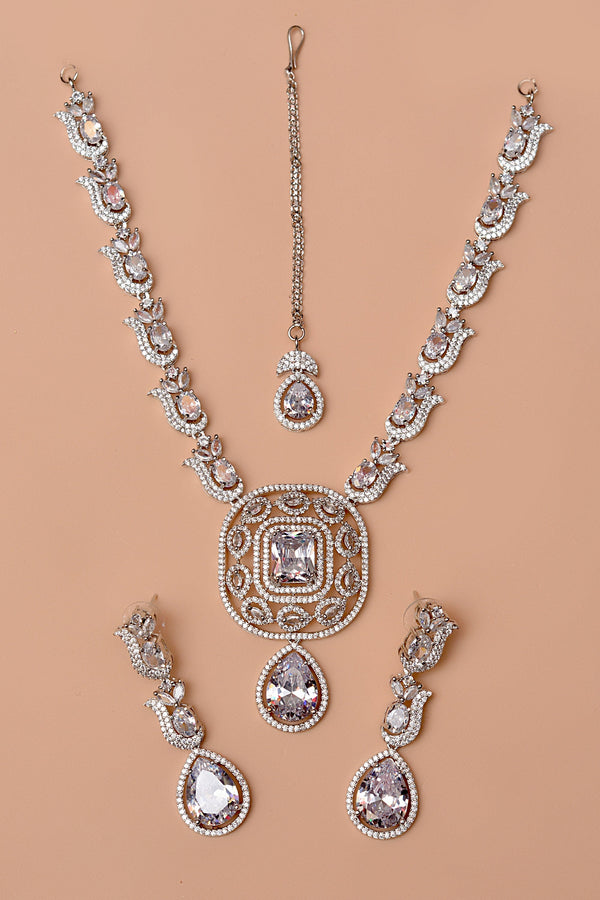 Anzay Jewellery - Party Wear Silver Party Set
