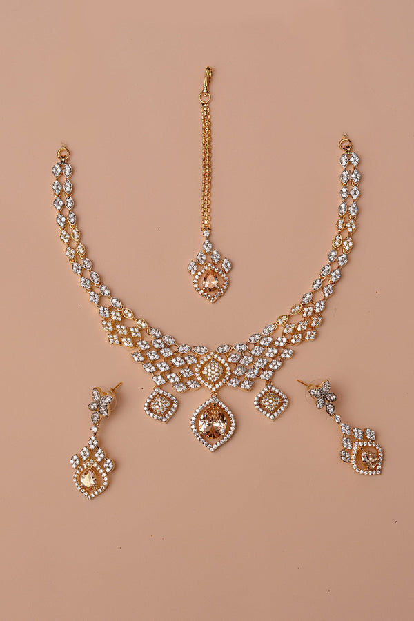 Anzay Jewellery - Party Wear Champagne Party Set