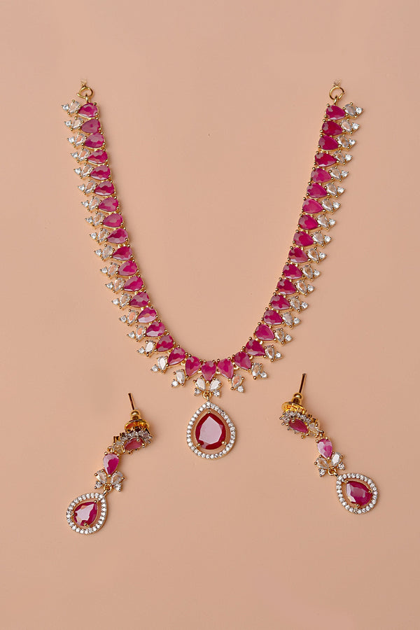 Anzay Jewellery - Party Wear Red Party Set