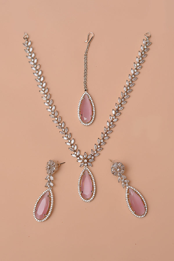 Anzay Jewellery - Party Wear Pink Party Set