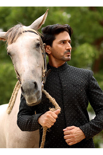 ER CP 4 Chicken Kari Couple Collection  Sherwani Kurta Front Open From Bottom with loop btto