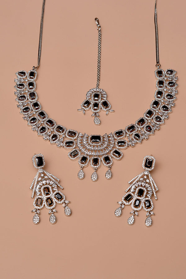 Anzay Jewellery - Engagement & Wedding Black Party Set
