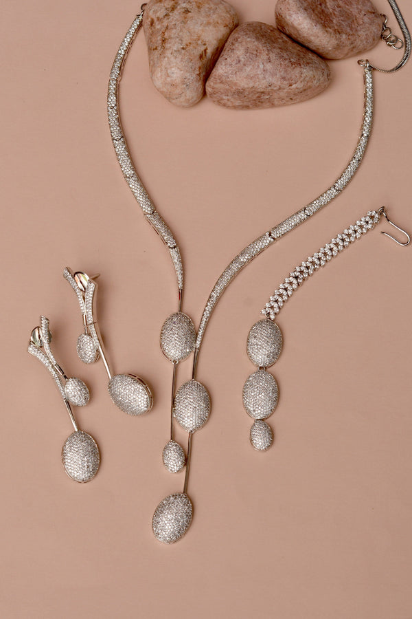 Anzay Jewellery - Engagement & Wedding Silver Party Set