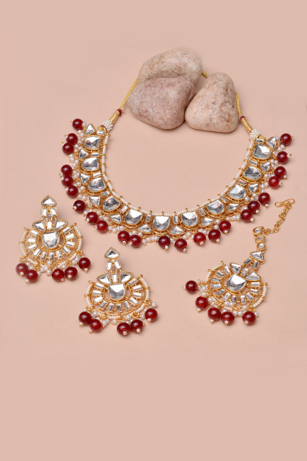 Anzay Jewellery - Engagement & Wedding Red Party Set