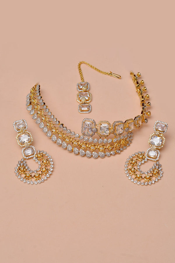 Anzay Jewellery - Engagement & Wedding Golden Choker Necklace
