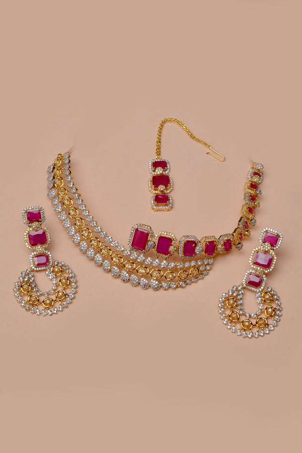 Anzay Jewellery - Engagement & Wedding Red Choker Necklace