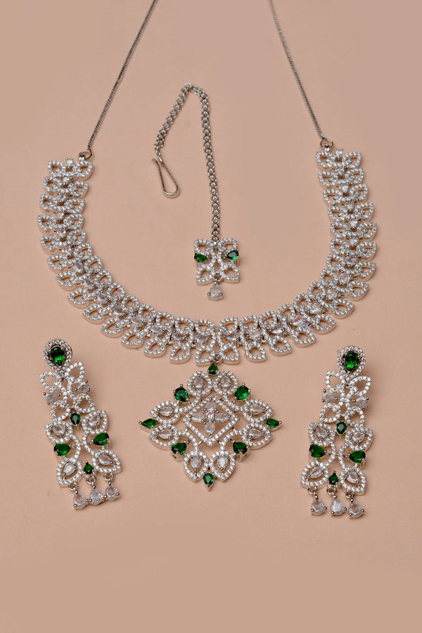 Anzay Jewellery - Engagement & Wedding Green Party Set