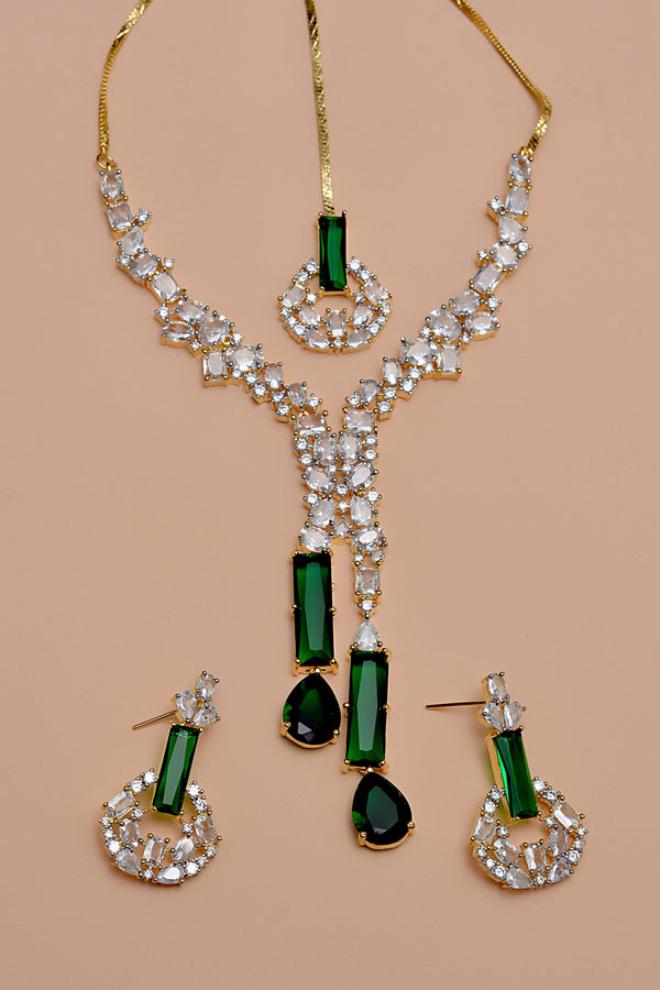 Anzay Jewellery - Engagement & Wedding Green Party Set