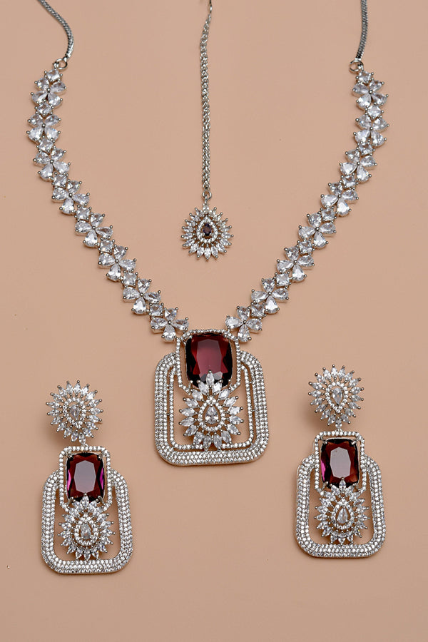 Anzay Jewellery - Engagement & Wedding Purple Party Set
