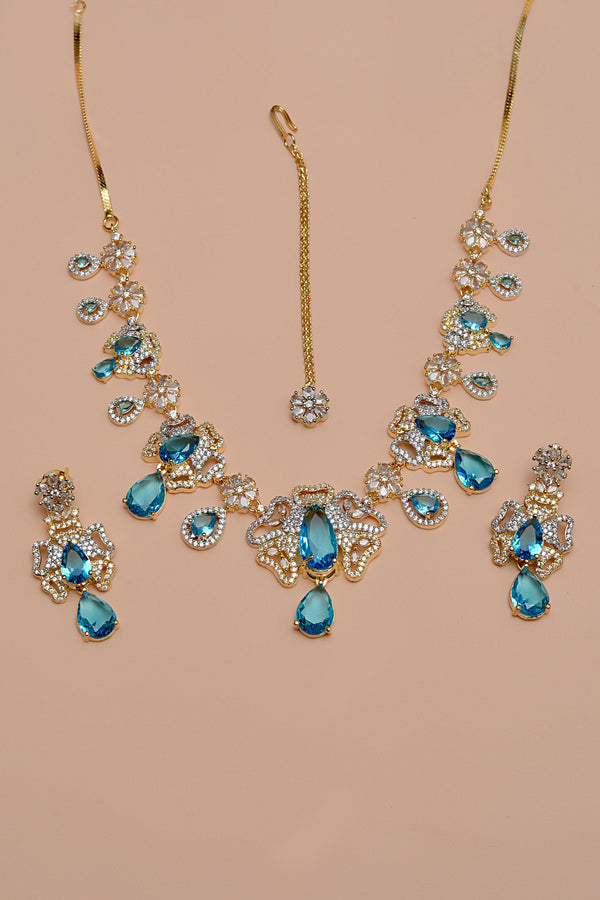 Anzay Jewellery - Engagement & Wedding Blue Party Set