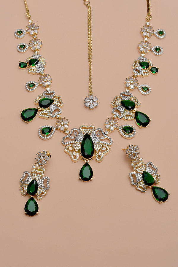 Anzay Jewellery - Engagement & Wedding Green Party Set