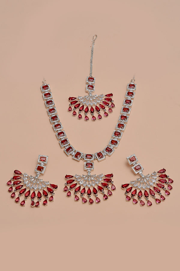 Anzay Jewellery - Engagement & Wedding Red Party Set