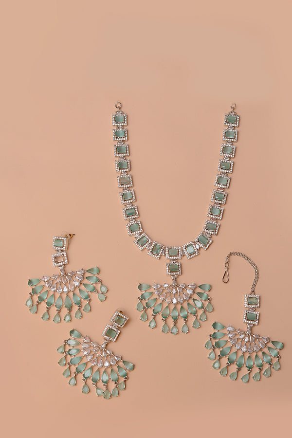 Anzay Jewellery - Engagement & Wedding Green Party Set