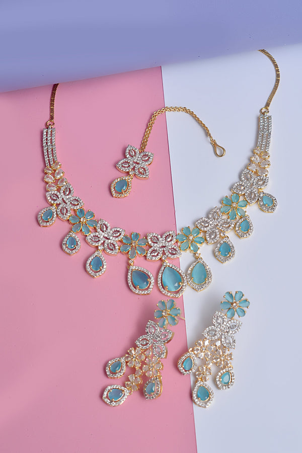 Anzay Jewellery - Engagement & Wedding Blue Party Set