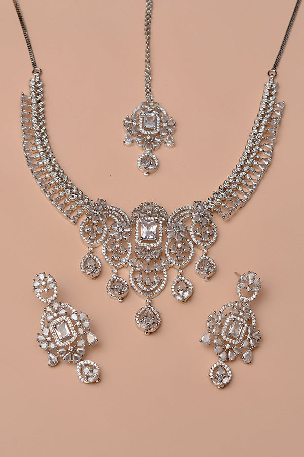 Anzay Jewellery - Engagement & Wedding Silver Party Set