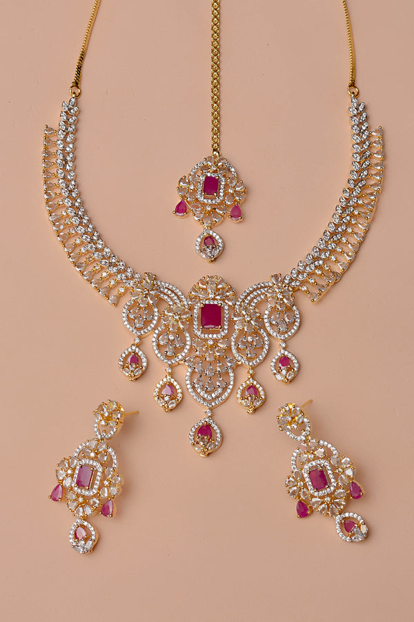 Anzay Jewellery - Engagement & Wedding Red Party Set