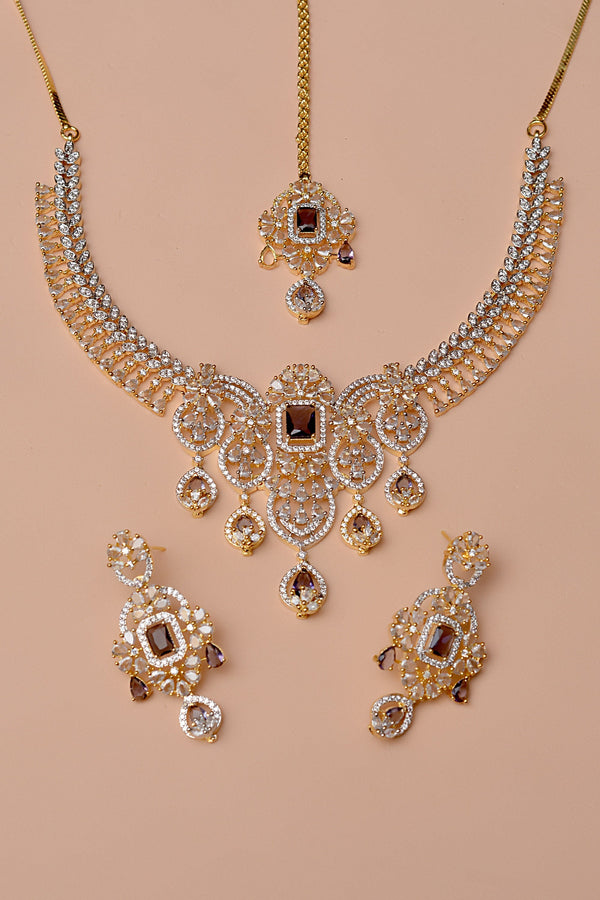 Anzay Jewellery - Engagement & Wedding Purple Party Set