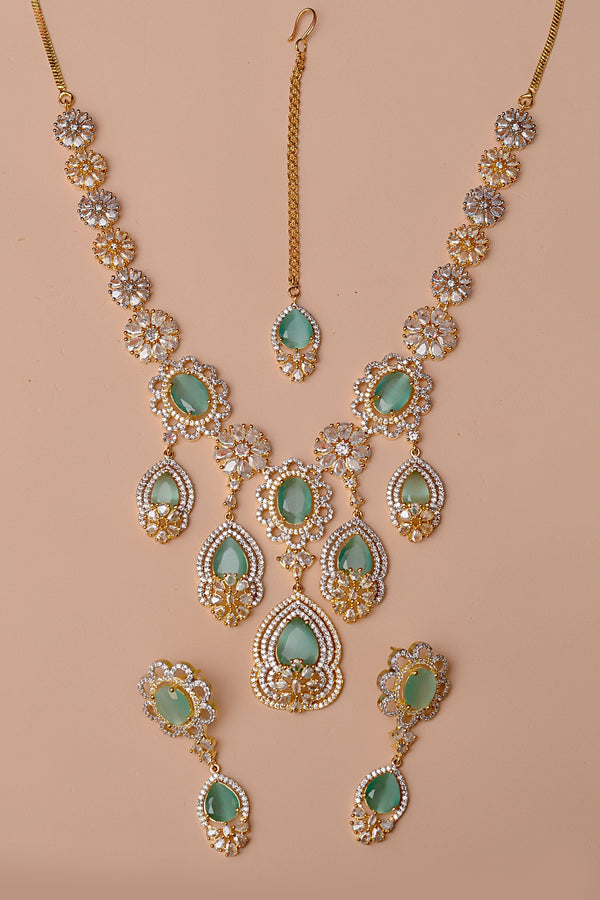 Anzay Jewellery - Engagement & Wedding Green Party Set
