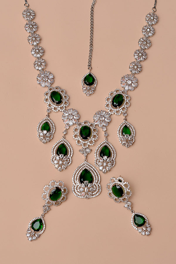 Anzay Jewellery - Engagement & Wedding Green Party Set