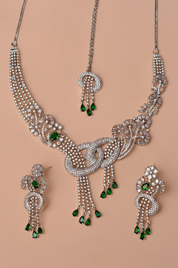 Anzay Jewellery - Engagement & Wedding Green Party Set