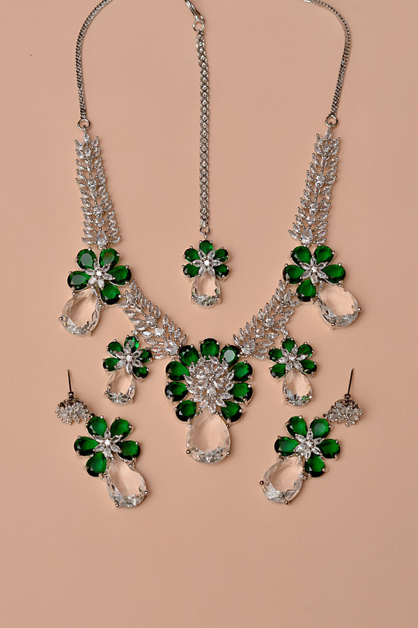 Anzay Jewellery - Engagement & Wedding Green Party Set