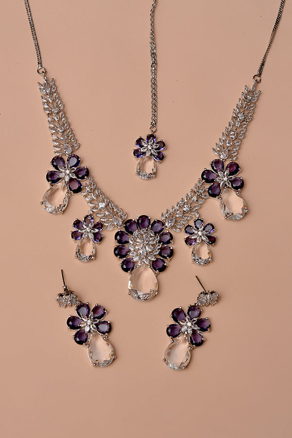 Anzay Jewellery - Engagement & Wedding Purple Party Set