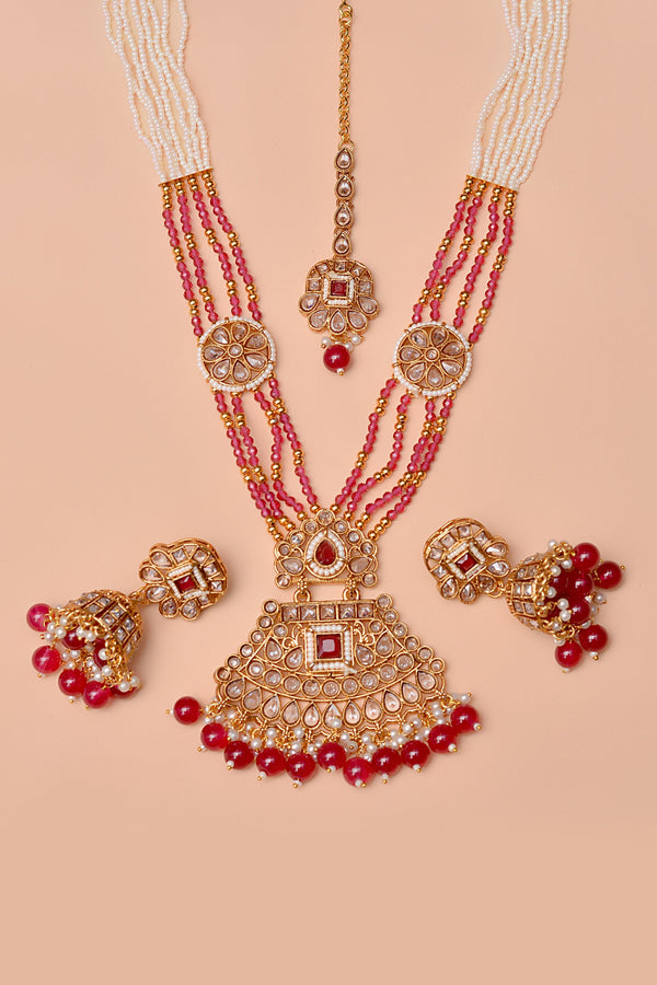 Anzay Jewellery - Engagement & Wedding Red Maala Necklace