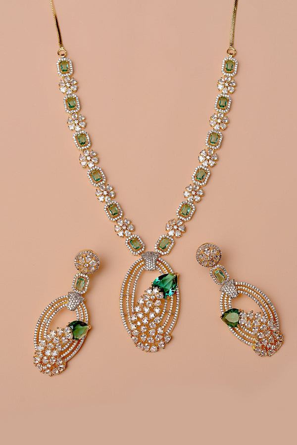 Anzay Jewellery - Engagement & Wedding Green Party Set