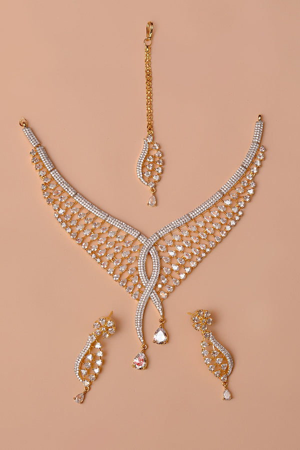 Anzay Jewellery - Engagement & Wedding Golden Party Set