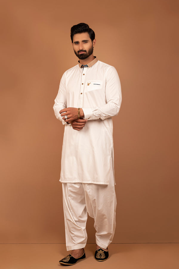 Edge Republic - ER 314 White Shalwar Kameez Design