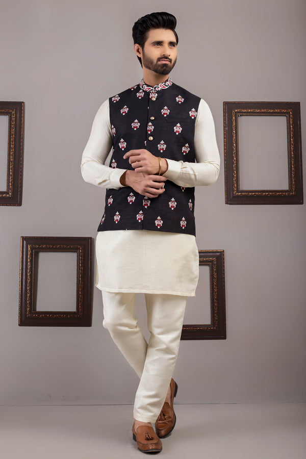 Edge Republic - ER WC 1039 Black Emblem Waist Coat