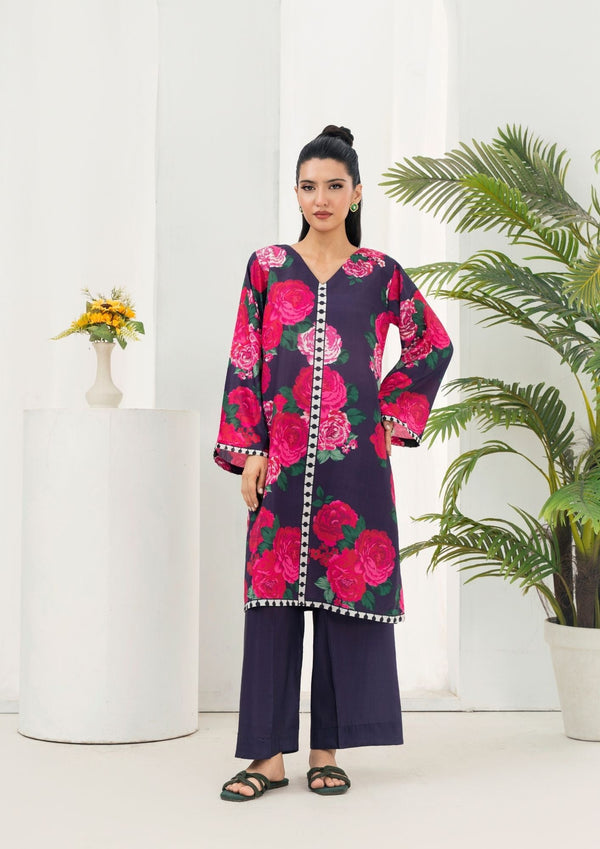 YoloPret - 2Pc Printed Arabic Silk AML-W25-0045