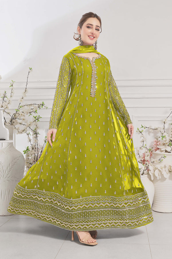 Al Siyaab - BAHAAR 3 PC Stitched Chiffon Festive Wear Dress