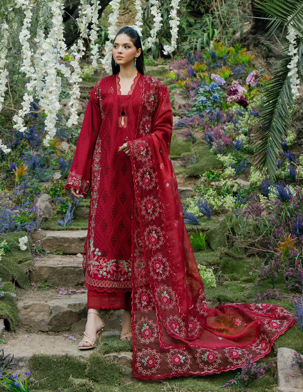 Noorangi - Stitched Eid Luxury Collection Red Rose Pakistani Dress