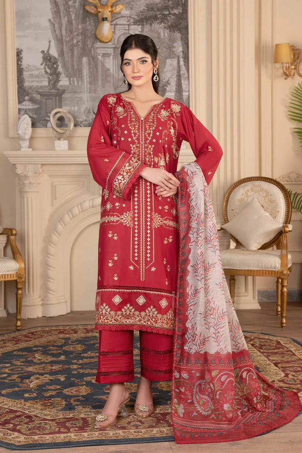 Khas Store - 3PC Embroidered Unstitched Cambric Suit KCCE-3521