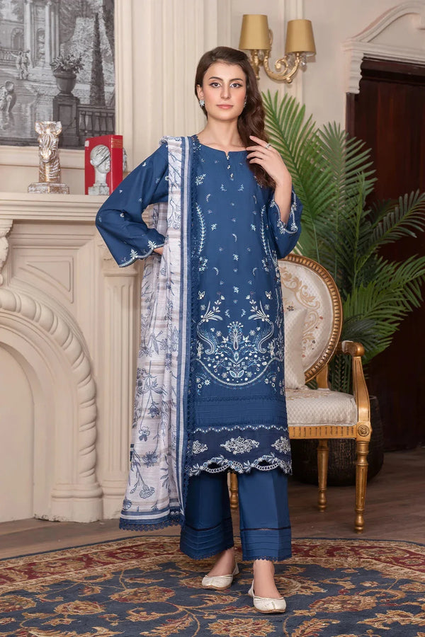 Khas Store - 3PC Embroidered Unstitched Cambric Suit KCCE-3522