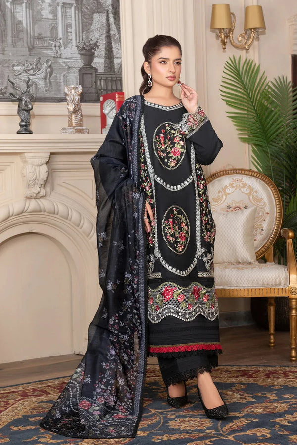 Khas Store - 3PC Embroidered Unstitched Cambric Suit KCCE-3523