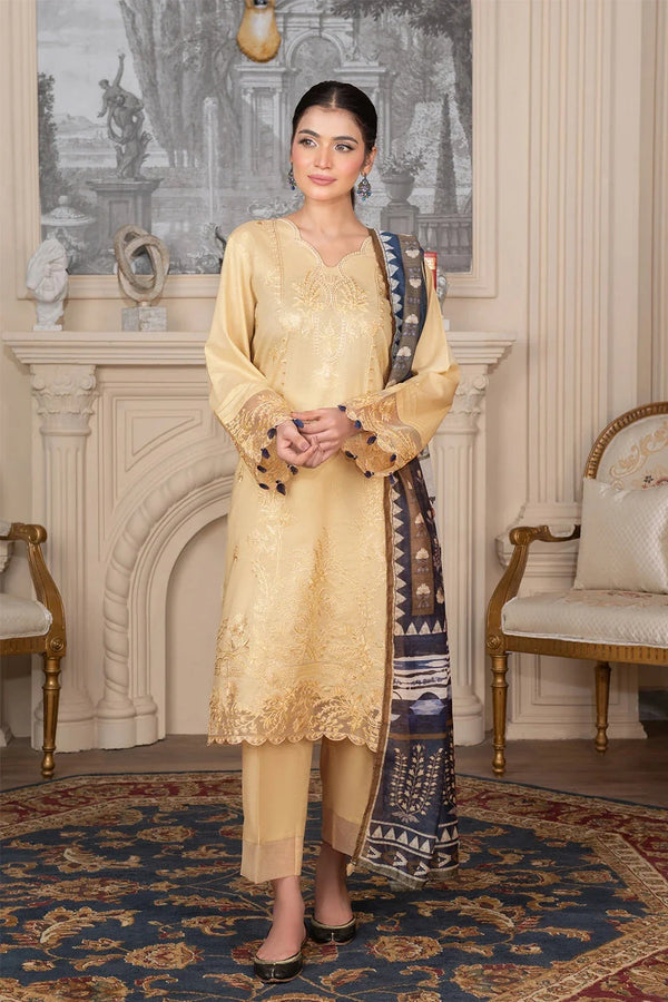 Khas Store - 3PC Embroidered Unstitched Cambric Suit KCCE-3524