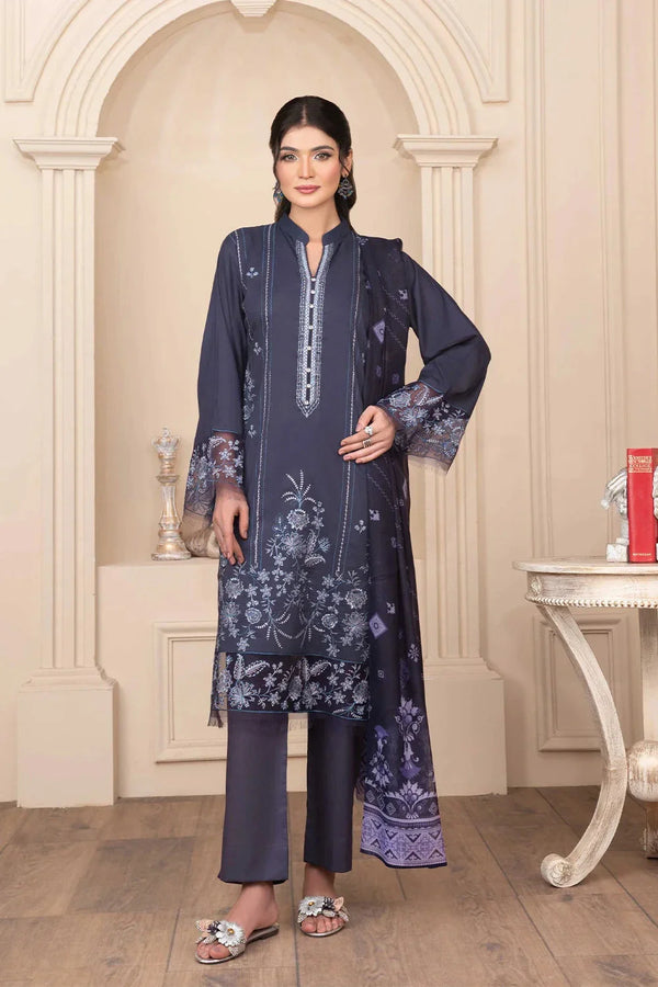 Khas Store - 3PC Embroidered Unstitched Cambric Suit KCCE-3525