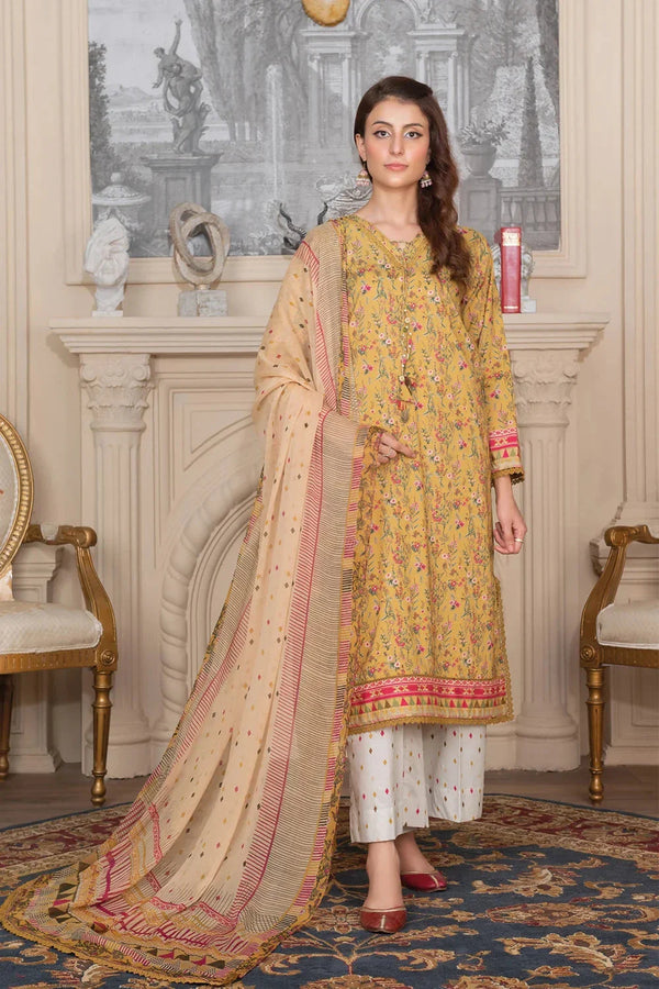Khas Store - 3PC Printed Unstitched Cambric Suit KCC-3542