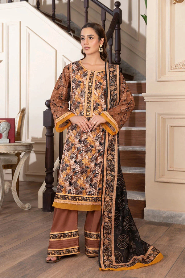 Khas Store - 3PC Printed Unstitched Cambric Suit KCC-3545