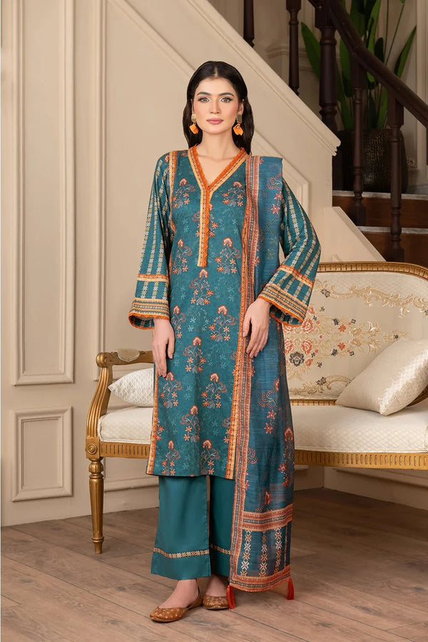 Khas Store - 3PC Printed Unstitched Cambric Suit KCC-3546
