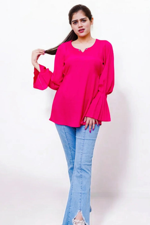 Noorangi - Stitched Tops FUSHIA PINK Pakistani Dress