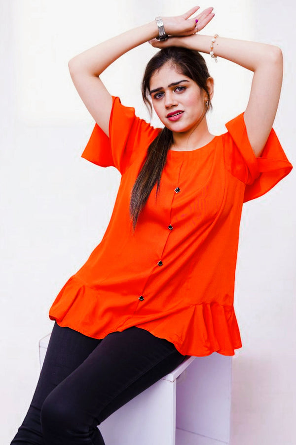 Noorangi - Stitched Tops TANGRINE Pakistani Dress