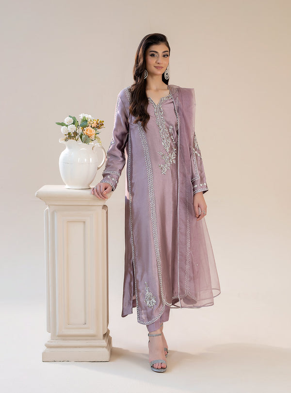 Mahnoor Azher - Lavender Mist Stitched Resham and Tilla work