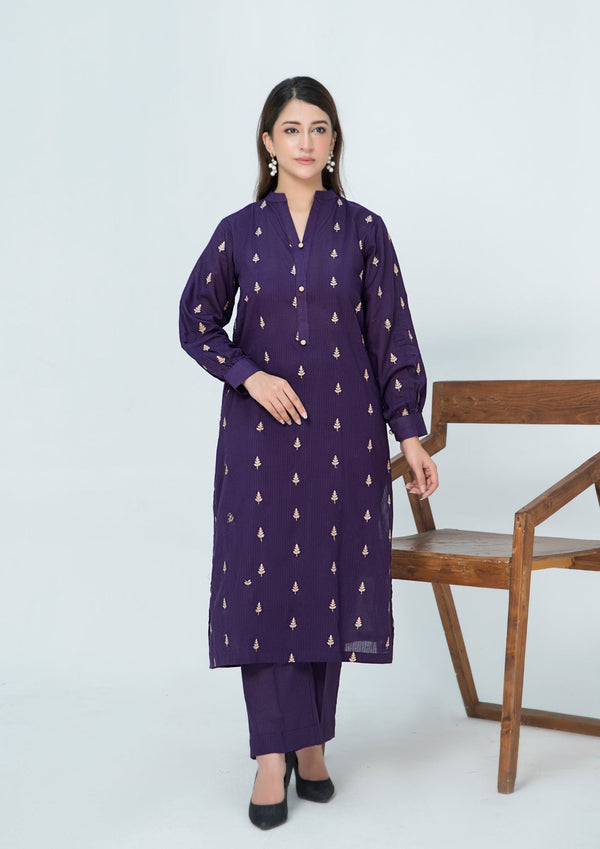 YoloPret - 2 Pc Embroidered Lawn Cotton ELD-W25-0012