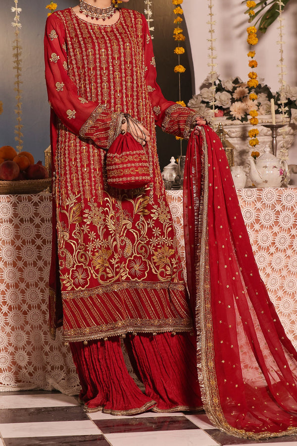 Noorangi - Unstitched Festive Dilara | Chiffon | 3-Piece MTO Pakistani Dress