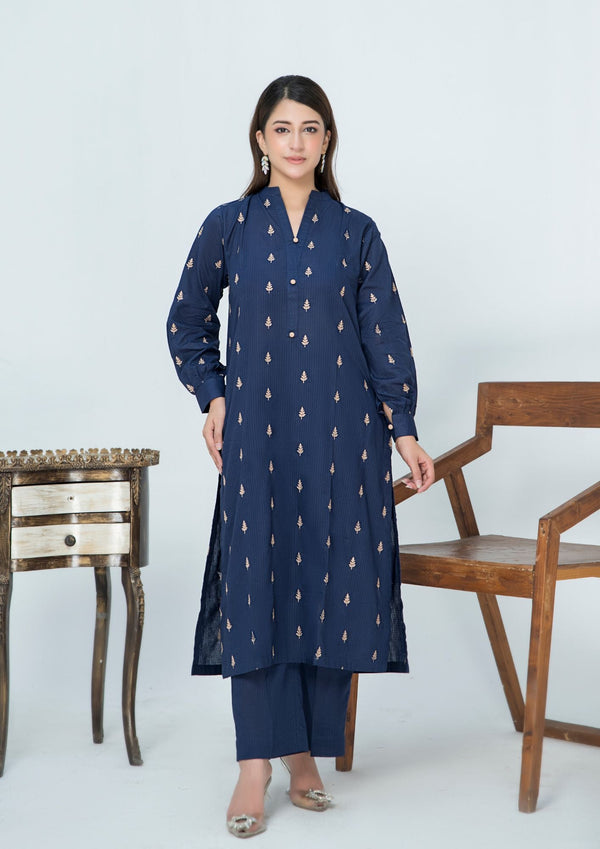 YoloPret - 2 Pc Embroidered Lawn Cotton ELD-W25-0011